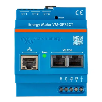 VICTRON VM-3P75CT energy meter (Ethernet and VE.Can for 3phase, supplied CTs, max. 80A per phase