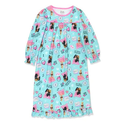 Barbie Girls Flannel Granny Gown Nightgown Pajamas (4 Turquoise)