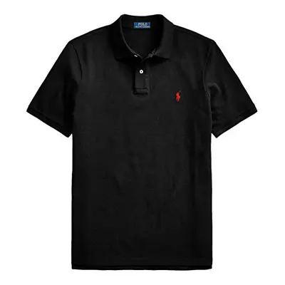 Polo Ralph Lauren Classic Fit Mesh Pony Logo Polo Shirt (S BlackRedPo