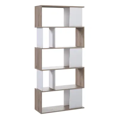 Maze Open Bookcase Shelves in Jackson Hickory Oak and White