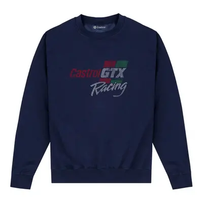 (XXL, Navy) Castrol Unisex Adult Rally Championship Distressed Logo Sweatshirt