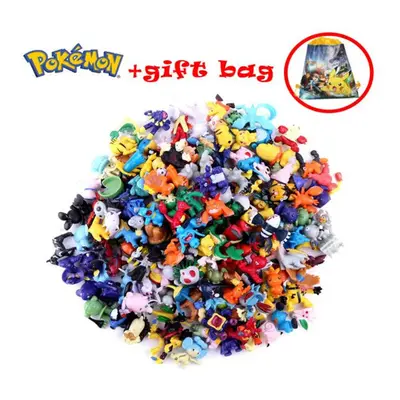 (48Pcs Pet NO Bag) 24-144Pcs Pokemon Figures Model Lot Bulk Buy Different Styles Kawaii Pikachu