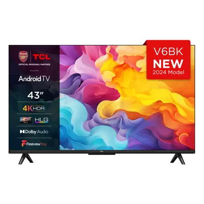 TCL 43V6BK TV 109.2 cm (43") 4K Ultra HD Smart TV Wi-Fi Titanium cd/mÂ²