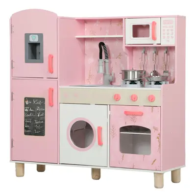 AIYAPLAY Play Kitchen Kids Kitchen Set with Lights and Sounds - Pink