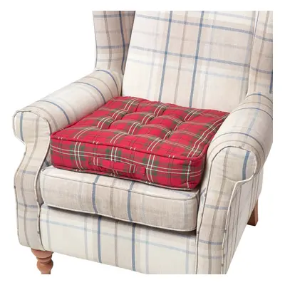 Homescapes Edward Tartan Cotton Armchair Booster Cushion