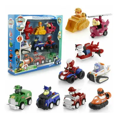 (9PCS) Paw Patrol Dog Action Figures Doll Racer Car Toy