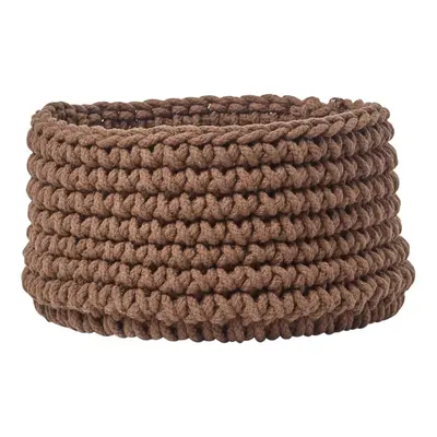 (Chocolate) Cotton Knitted Round Storage Basket, x cm