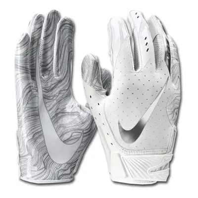 Men's Nike Vapor Jet 5.0 Football Gloves White/Chrome Size Medium