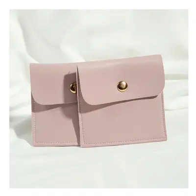 (Light Purple, 100pcs 8x8cm) 10/50/100Pcs PU Leather Snap Button 8x8cm Bag Storage Pouch for Rin