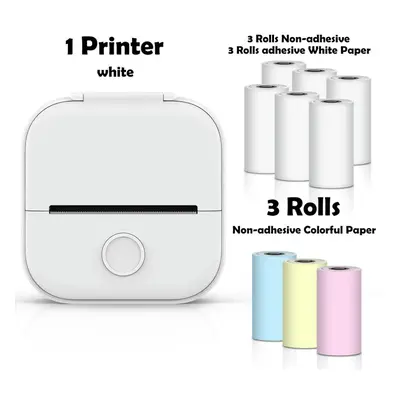 (WH-Plus Roll Set) Phomemo T02 Portable Mini Wireless Thermal Pocket Printer Self-adhesive Stick