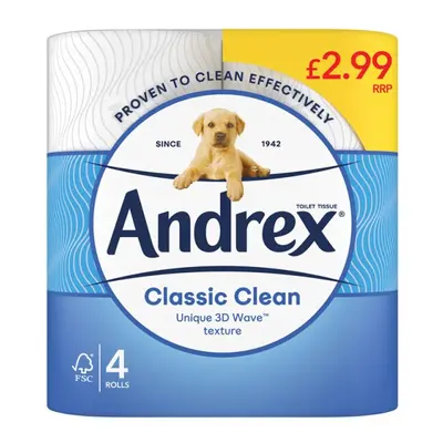 Andrex Classic Clean Toilet Tissue Rolls (Case of 6)