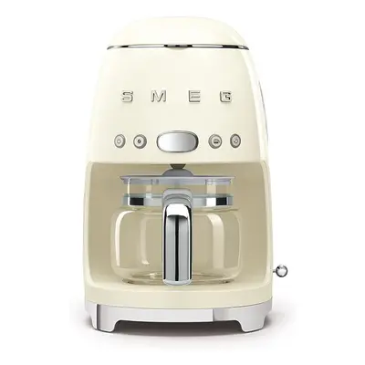 Smeg DCF02CRUK Drip Coffee Machine, Auto-Start Mode, Reuseable Filter, Digital Display, Anti-Dri