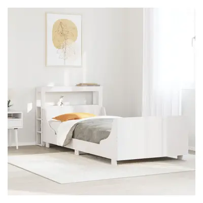 vidaXL Bed Frame without Mattress White 75x190 cm Small Single Solid Wood Pine