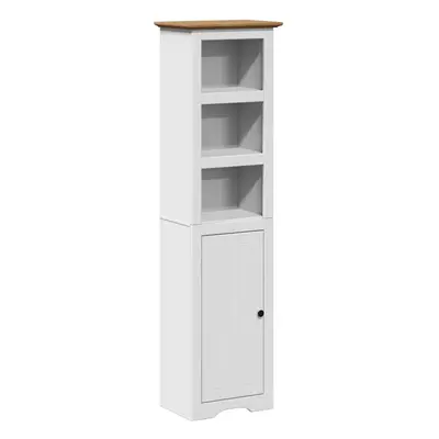 (white and brown) vidaXL Bathroom Cabinet BODO White 44x30x160 cm bathroom storage cabinet