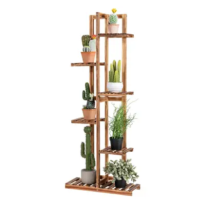 Wood Tier Pots Plant Stand Free-standing with Anti-tipping Device