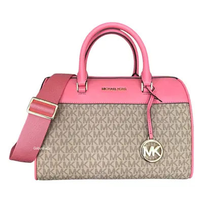 Michael Kors MK Jet Set Travel Medium Duffle Bag Satchel MK Signature