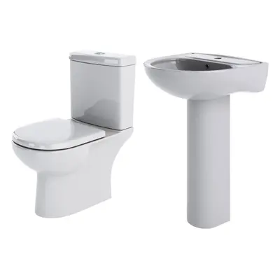 Ridley Ceramic Bundle with Close Coupled Toilet Pan & Cistern, Soft Close Seat, Tap Hole 560mm B