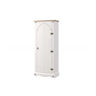 Home Source Corona Pine Painted Vestry Cupboard White