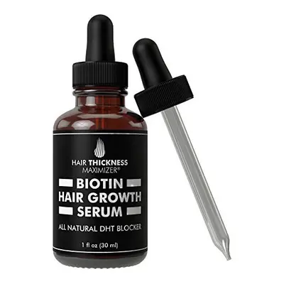 Biotin Hair Growth Serum by Hair Thickness Maximizer. DHT Blocker Oil For Hair Loss, Dry, Damage