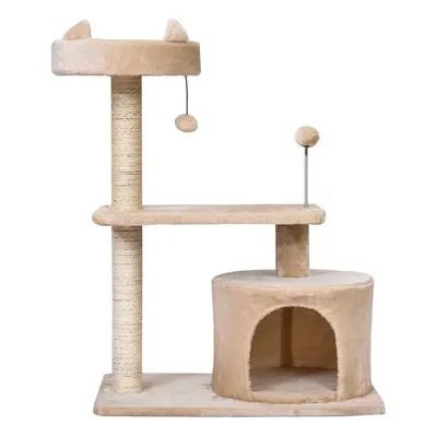 PawHut 81cm Cat Tree Kitten Large Cats Tower Activity Centre Scratch Post Beige