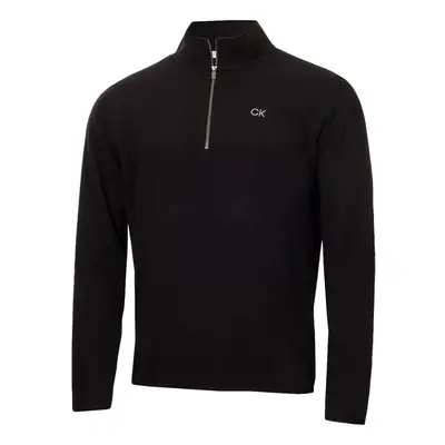 (XXXL, Black) Calvin Klein Mens Polar Fleece 1/2 Zip Stretch Golf Sweater