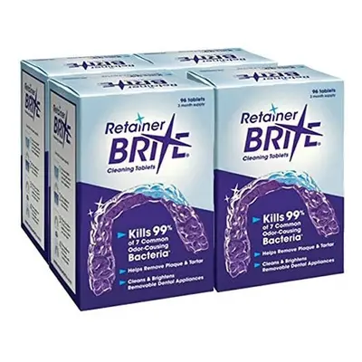 (96 Count (Pack of 4)) Retainer Brite Cleaning Tablets