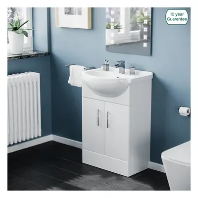 Compact Cloakroom mm Basin Flat Pack Vanity Cabinet Unit Sink | Laguna