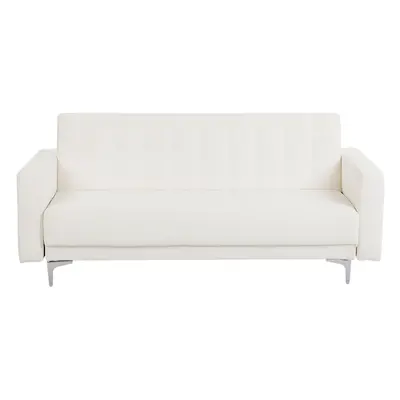 3 Seater Sofa ABERDEEN White Faux Leather