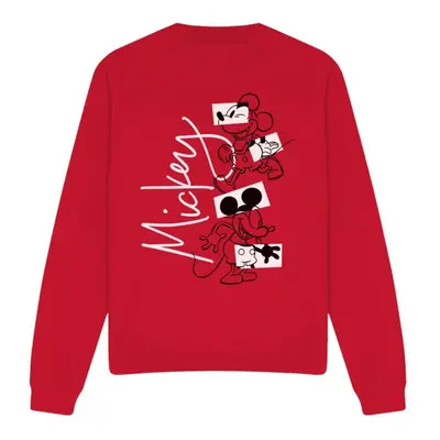 (XXL, Red) Disney Unisex Adult Mickey Mouse Geometric Shapes Sweatshirt