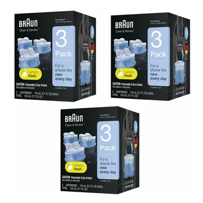 9 x Braun Clean & Renew Shaver Cleaning Refill Cartridges