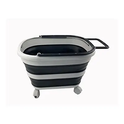 17L Collapsible Plastic Laundry Basket with Handle & Wheels-Foldable Pop Up Storage Container/Or