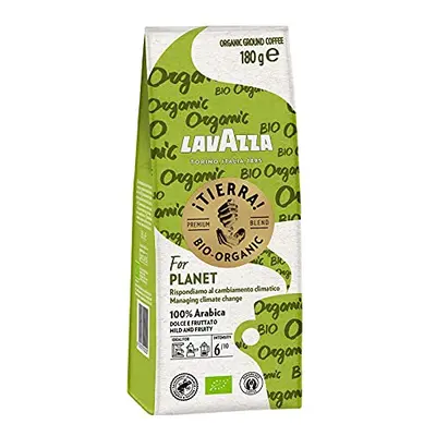 Lavazza, Tierra For Planet, Ground Coffee, Packs of 180g, Ideal for Moka Pot or Filtered Coffee,