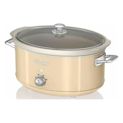 (Swan 6.5L Slow Cooker Retro Cream) Swan SF17031GRN Retro Slow Cooker with Temperature Settings,