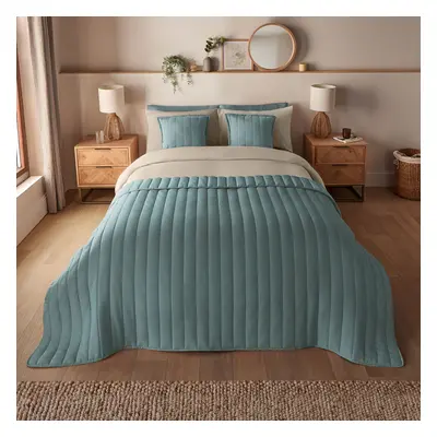 (Bedspread, Blue) Silentnight Supersoft Quilted Cushion or Bedspread