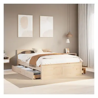 vidaXL Bed Frame without Mattress with Headboard 140x200 cm Solid Wood Pine