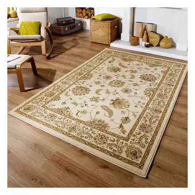 (KENDRA 2330X Cream, 150x150cm : Circle) Luxury Traditional Rugs Small Extra Large Hallway Runne