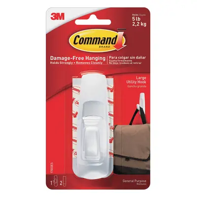 Command Store Plastic Utility Hook Large 5-Pound Capacity 4-Hooks White (3M - 17003ES - 4/Pack)