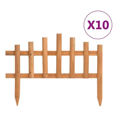 vidaXL 10x Firwood Lawn Edgings 4.4 m Home Garden Border Panel Fence Barrier