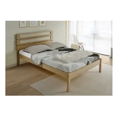 (5ft Kingsize) Wooden Bed Frames, Santana Light Oak/Rattan Effect