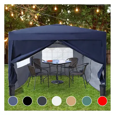 (Blue) Birchtree Waterproof Pop Up Garden Gazebo - x 3m