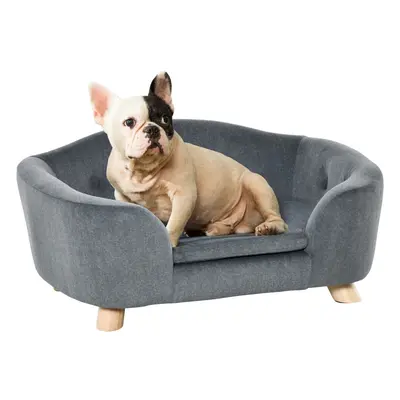 PawHut Dog Sofa Bed w/ Removable Soft Cushion for Size Dogs - Grey