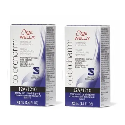 (12A (2pks)) Wella 10A Palest Ash Blonde Color Charm Permanent Liquid Haircolor