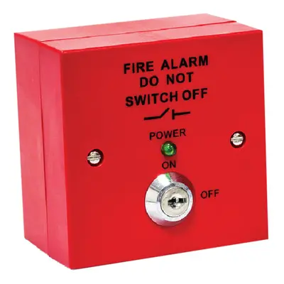 Fire Panel Isolator Switch, Double Pole, Red (Isolates Panel from Mains)