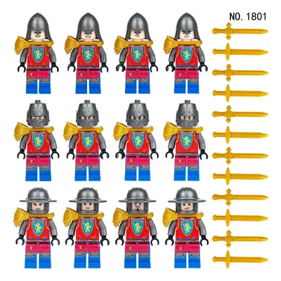 (Style C) 12pcs Medieval Soldier Building Block Figure Toy Kids Toy Gift Fit Lego