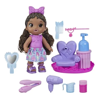 Baby Alive Sudsy Styling Doll, Black Hair, Includes 12-Inch, Salon Chair, Toys for Year Old Girl