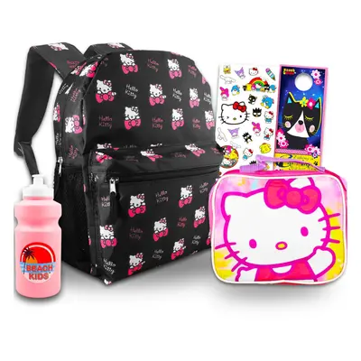 Hello Kitty Travel Backpack and Lunch Box Set - 16"" Hello Kitty Backpack Hello Kitty Lunch Bag 