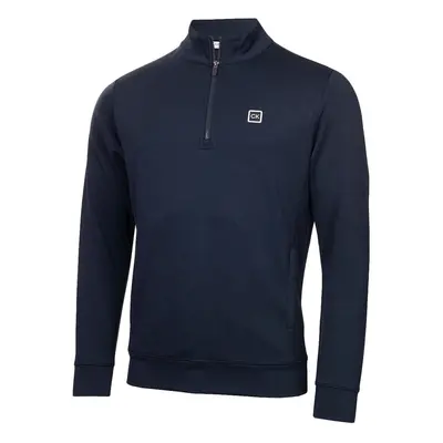 (S, Navy) Calvin Klein Mens Concord Half Zip Stretch Soft Wicking Golf Sweater