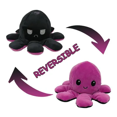 (Purple + Black) Double-Sided Flip Reversible Octopus Plush Toy