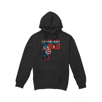 (M, Black) Captain America Mens Legendary Dad Hoodie