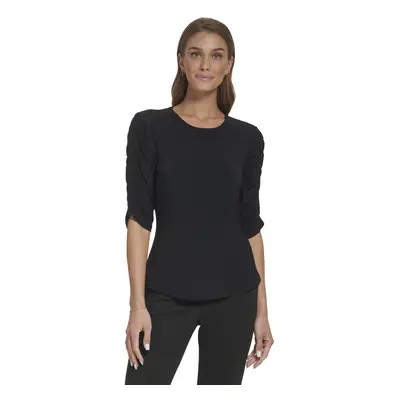 DKNY Ruched Sleeve Blouse Black